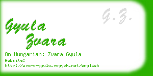 gyula zvara business card